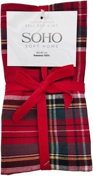 Набор 4 хлопковых полотенца Soho кухонные 40x40 см Sell Red (BS 45541S/1)