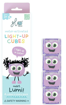 Kostki sensoryczne świecące w wodzie Glo Pals Light Up Cubes Lumi Fioletowe (0850016823106)