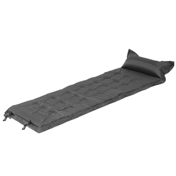 Mata samopompująca Springos PM037 z poduszką Szaro-czarna (5907719434025)