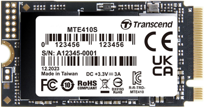SSD диск Transcend MTE410S 1TB NVMe M.2 2242 PCIe 4.0 x4 3D NAND TLC (TS1TMTE410S)
