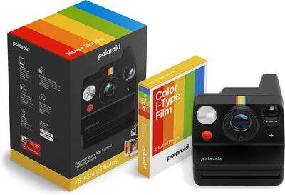 Aparat do natychmiastowego drukowania Polaroid Now+ Generation 3 Black + Color Film Bundle (8 zdjęć) (9120134283146)