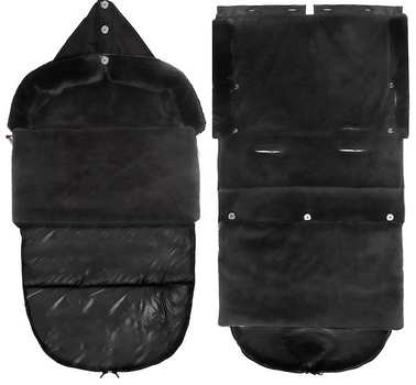 Śpiworek Springos SB0044 z futerkiem do wózka sanek gondoli 80 cm Czarny (5907719442280)