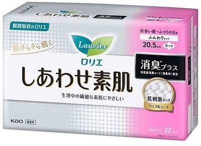 Гигиенические прокладки, 22 шт. - KAO Laurier Happy Skin Deodorant 22шт (1261049-1555223895-2)