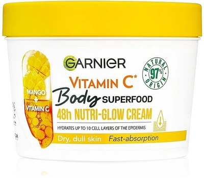 Увлажняющий гель-крем для обезвоженной кожи тела - Garnier Body SuperFood Mango & Vitamin C 48h Nutri-Glow Cream 380ml (1135754-980247444-2)