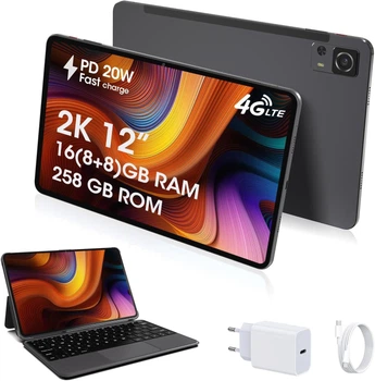 Планшет 12" Full HD CWOWDEFU P50L 8+8/256Gb 4G 2-SIM Android 14 8000 mAh Черный