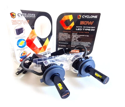 Комплект светодиодных ламп CYCLONE LED H4 5500K 10000LM TYPE 34