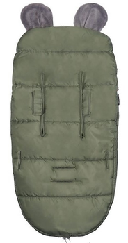 Śpiworek ciepły Springos SB0048 do wózka gondoli na sanki z futerkiem uszkami premium 96 cm Zielony (5907719442327)