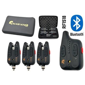Набор сигнализаторов поклевки GLADIATOR BL1518 3+1 Black с пейджером и Bluetooth