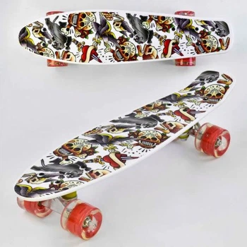 Скейт "Best Board", дошка = 55 см, колеса PU, світло, d = 6 см