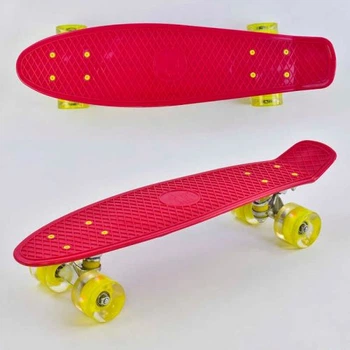 Пенні борд "Best Board", Червоний, дошка = 55см, колеса PU зі світлом, діаметр 6 см