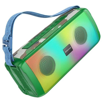 Портативная беспроводная Bluetooth колонка акустика Borofone BR26 Daring sports BT speaker с RGB подсветкой |10W, 1500 mAh, TWS/BT5.3/AUX/TF/USB/FM, 2.5h| Зеленый-камуфляж