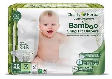 Підгузки дитячі Clealry Herbal Bamboo, розмір 3 (5,5-8 кг) 28 шт