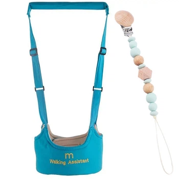 Детские вожжи-ходунки Walking Assistant Moby Baby и Держатель для соски прорезывателя Бусины Голубой n-13090