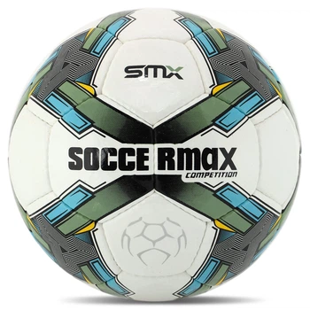 М'яч футбольний №5 PU ламін. SOCCERMAX (№5, 5 сл., пошитий вручну) (FB-4194_Білий-зелений)