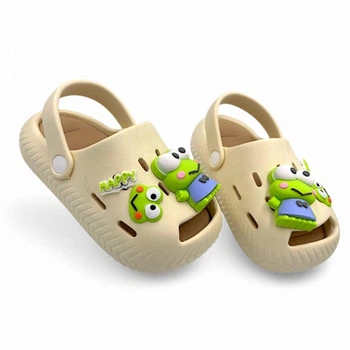 Детские кроксы для девочки BABYSHOP 28,5р (стелька 17.7см) бежевые (VM1050)