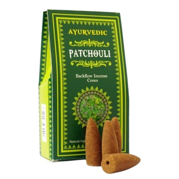 Ароматические конусы Пачули Жидкий Дым Ayurvedic BACK FLOW Благовония