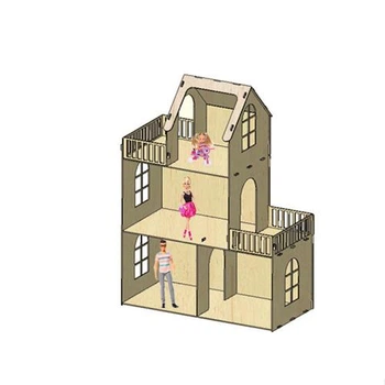 Кукольный дом с террасами «LOFT» для кукол Барби NaNaSHOP (N122133) натуральный