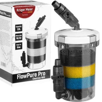 Внешний префильтр для аквариума Kruger Meier FlowPure Pro 1600 (16/22 мм) — 1,6 л