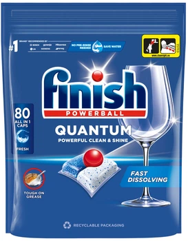 Капсули для миття посуду в посудомийних машинах FINISH Quantum All in 1 80 шт