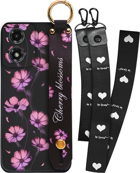 Чехол SHLab Motorola Moto E14 Cherry Blossoms + два ремешка с карабином (39850)