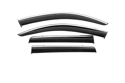Ветровики с хромированным молдингом Niken Luxury (4 шт) для Mitsubishi Outlander 2012-2021 гг
