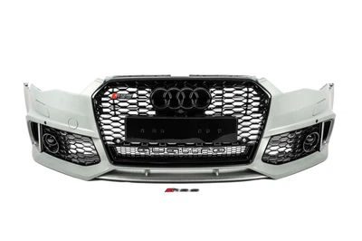 Передний бампер с черной решеткой RS6-Style (2014–2017) для Ауди A6 C7 2011-2017 гг