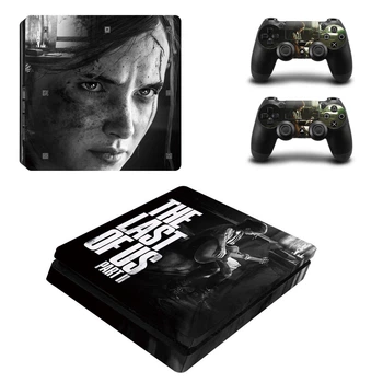 Виниловые наклейки The Last of Us Part 2 на игровую консоль PS4 Slim + геймпад Dualshock 4 + боковые стороны Sony PlayStation 4 Slim / Skin