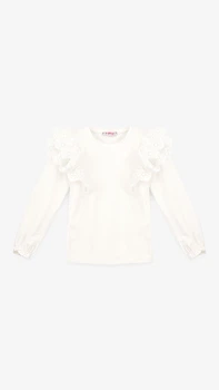 Блуза трикотажная для девочки Aura Style 860 140 см Молочный shop (2000999197673)