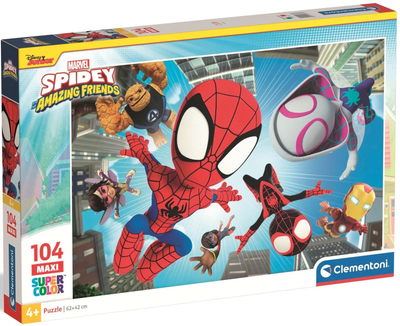 Пазл Clementoni Maxi Super Kolor Marvel Spidey And His Amazing Friends 104 елементи (8005125237777)