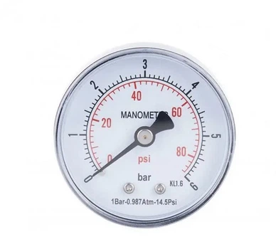 Манометр осьовий, 0-6 бар, 1/4", Ø50 мм SD Plus SD1716B