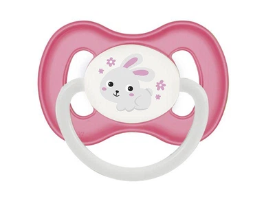 Пустышка латексная круглая Bunny & Company Розовая Canpol Babies 0-6 м (5901691811874)