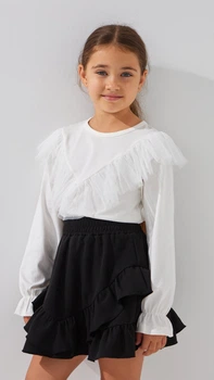 Блуза трикотажна для дівчинки Aura Style 870 110 см Молочний shop (2000999197741)
