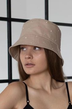 Панама со стразами летняя D.Hats бежевая