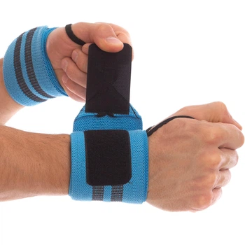 Бинти кистьові для жиму (2шт) STRENGTH WRIST WRAPS MUTE MT-9188-3 (PL, еластан, р-р 51х8см, Синій)