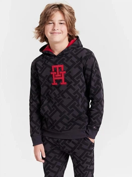 Детское теплое худи на флисе для мальчика Tommy Hilfiger 628599610 122 см Черное (1159834465)
