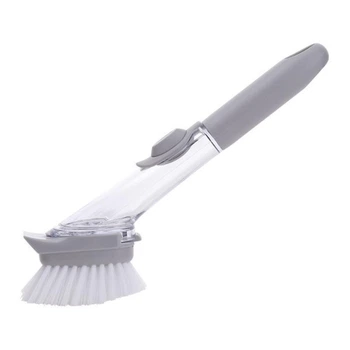 Щітка для миття посуду Decontamination Wok Brush з дозатором миючого засобу для сковорідок та каструль Сіра 154 г