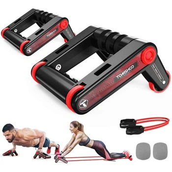 Роллеры для фитнеса и спорта Lutino Wheel rollers push up Bars Workout ∙ Упоры – ролики для отжиманий, укрепление пресса и всего тела 51670/51