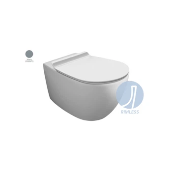 Унітаз підвісний Vignoni Rimless VI18 з кришкою soft-close Cemento matt VI18-F85-VI004СM SIMAS 29166