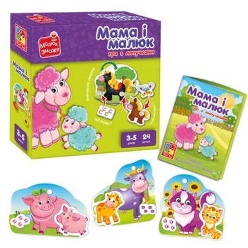 Игра развивающая Vladi Toys Мама и малыш на липучках для раннего обучения детей интерактивная учебная методика для развития мелкой моторики