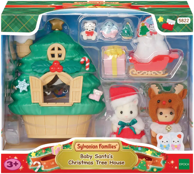 Zestaw figurek Sylvanian Families Baby Santa Christmas Tree House SLV5822 (5054131058220)