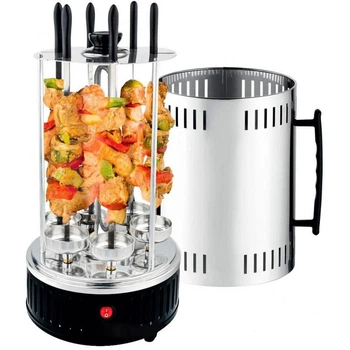 Шашлычница вертикальная электрическая Kebabs Machine на 6 шампуров 1000W / Электрошашлычница