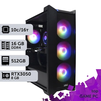 Игровой компьютер GamePC TOP #162 Core i5 13400F / 16 GB / SSD 512GB / GeForce RTX 3050 8GB геймерский системный блок для киберспорта и стриминга