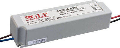 Zasilacz stałoprądowy MW Power 1400mA/20-42V CC PFC IP67 plastic GPCP-60-1400 (5901885208527)