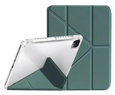 Чехол Transparent Origami на Apple iPad Air 4 (10.9") 2020 / чехол для планшета с функцией подставки / (темно-зеленый)