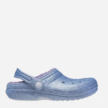 Детские кроксы-сабо утепленные для девочки Crocs Classic Lined Glitter Clog K 207462-4PC 29-30 (C12) Голубые (196265885510)