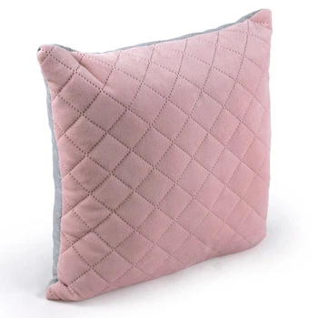 Подушка Руно 40x40 - Pink and Grey ромб велюр рожева (28052)