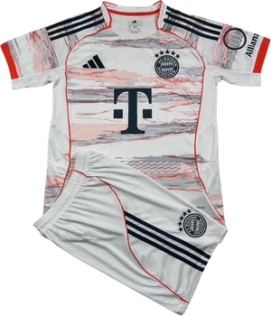 Футбольная форма Бавария (Bayern Munich) 2025-2026 выездная бело-оранжево-серая 2XL F0240