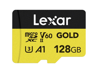 Карта пам'яті Lexar 128 GB microSDXC Professional Gold UHS-II U3 V60 A1 Class 10 (LMSGOLD128G-BNNNG)