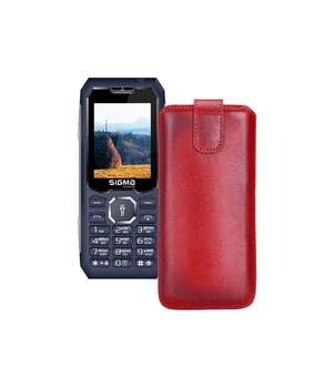 Витяжка з екошкіри для телефону Sigma mobile X-style 341 BRO Червоний