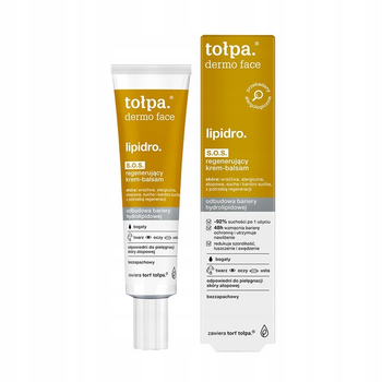 Krem-balsam do pielęgnacji twarzy, okolic oczu i ust Tolpa Dermo face lipidro S.O.S. Regenerujący 40 ml (5903900964449)